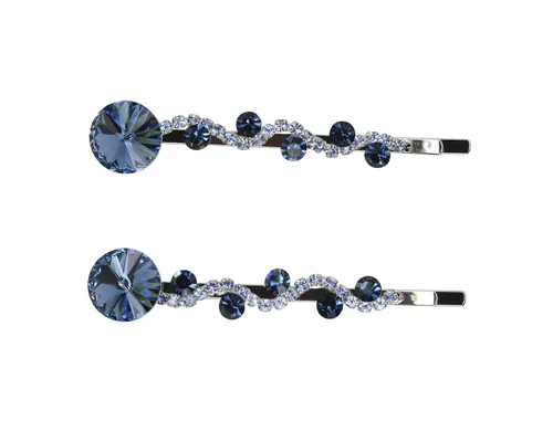 Vista 18 de Faship Un par de pinzas para el cabello AB Floral 2 Pcs Pins