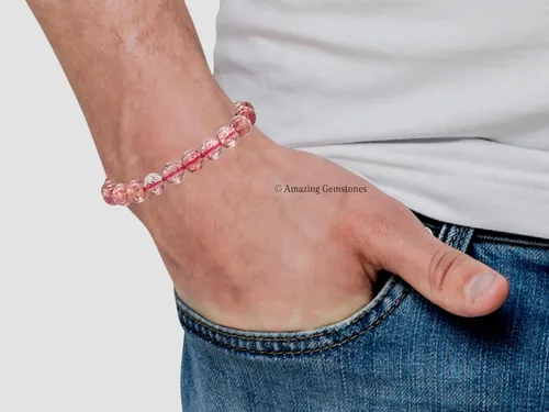 Vista 723 de Amazing Gemstone Crystal Bracelet for Women Men's Gifts - Protection Healing Crystal Bracelet - 8mm Gemstone Beaded Stretchable Bracelet Pulseras