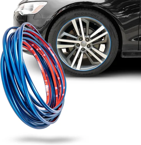 Vista 12 de True Line Automotive Protector de llanta para ruedas de coche (negro brillante), protector de rueda en forma de L, cinta adhesiva 3M