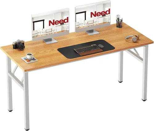 Vista 37 de Need - Escritorio plegable de 31 1/2" sin ensamblaje, mesa pequeña para computadora, escritorio robusto y resistente para espacios pequeños, marco