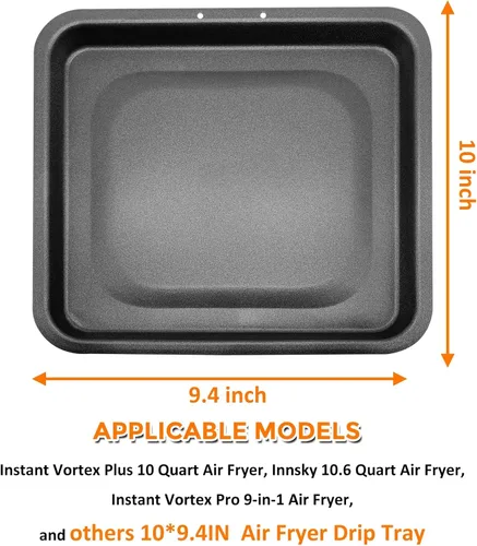 Vista 2 de Bandeja de goteo para freidora de aire instantánea Vortex Plus, 2 bandejas de goteo rectangulares antiadherentes mejoradas para freidora instantánea