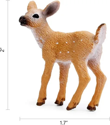 Vista 5 de RESTCLOUD Figuras de ciervo para decoración de pasteles, figuras de juguetes de ciervo, pequeños animales del bosque, juego de 3