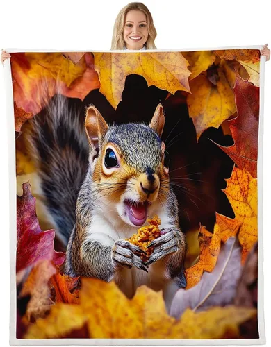 Vista 16 de Manta de temporada de otoño para niños y niñas, bonito forro polar de conejo de dibujos animados, regalos de feliz día de Acción de Gracias
