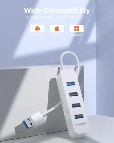 Vista 6 de Upgrow Hub USB 3.0 de 4 puertos USB con divisor USB de 5 Gbps para laptop MacBook, Mac Pro, Mac mini, iMac, Surface Pro, XPS, PC, unidad flash
