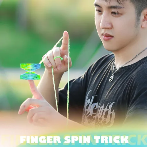 Vista 5 de MAGICYOYO Responsive Yoyo Professional K2 Crystal, Yo yo de doble propósito para niños y jugadores avanzados, yoyos degradados de plástico con 12
