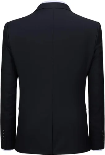 Vista 2 de YffushiBlazer para hombre, saco elegante para hombre, talla ajustada, de un botón, casualfiesta