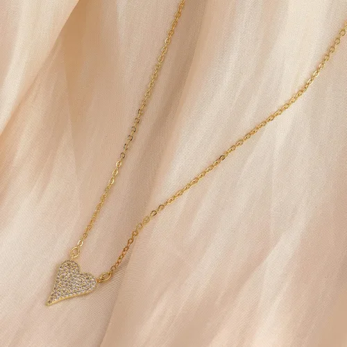 Vista 4 de Gold Pendant Necklace for Women, Dainty Diamond Necklaces for Women Simple 14K Gold Plated Paperclip Choker Necklaces Cute Minimalist Open Oval