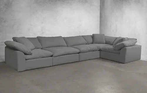 Vista 2 de Sunset Trading Cloud Puff - Sofá modular de 5 piezas con cubierta seccional gris, color gris