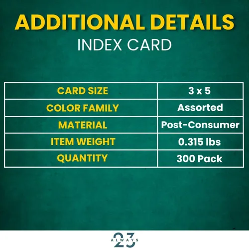 Vista 5 de Always23 Tarjetas de índice con rayas de 3 x 5 pulgadas, colores surtidos, tarjetas de índice multicolor a rayas, tarjetas de notas para escuela