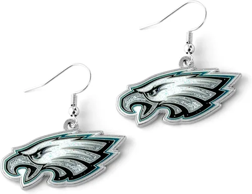 Vista 4 de aminco NFL - Aretes deslumbrantes con purpurina para mujer