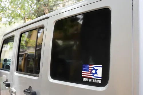 Vista 4 de Adhesivo con la bandera de Israel I Stand with Israel Flag Sticker Support Israel Sticker Varios tamaños