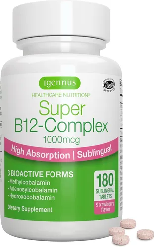 Vista 10 de Igennus Complejo Triple de Vitamina B12 5000mcg, Spray Sublingual Líquido, 45 Porciones, Metilcobalamina Metilada, Adenosilcobalamina e