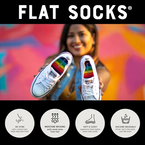 Vista 3 de FLAT SOCKS Womens No Show Socks, Sockless Shoe Liner, No Slipping, No Stinking, Washable Shoe Insert, Multi-Colored Patterns