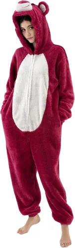 Vista 3 de COSUSKET Snug Fit Unisex Adult Onesie Pajamas, Flannel Cosplay Animal One Piece Halloween Costume Sleepwear Homewear