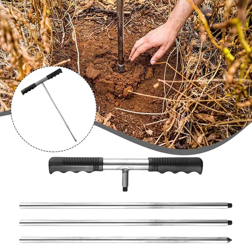 Vista 3 de Varilla de la sonda del suelo del acero inoxidable 32-48 pulgadas para localizar las tuberías del tanque séptico y los usos del paisajismo