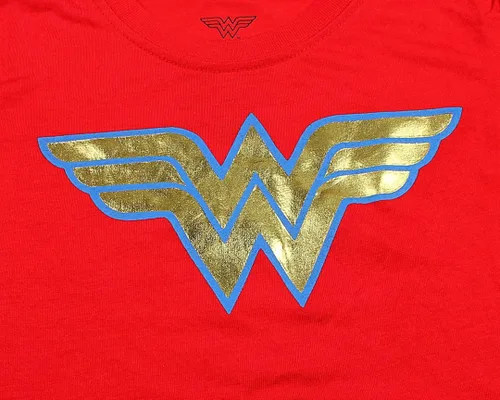Vista 2 de DC Comics Camisón de pijama Wonder Woman con logotipo de disfraz para niña