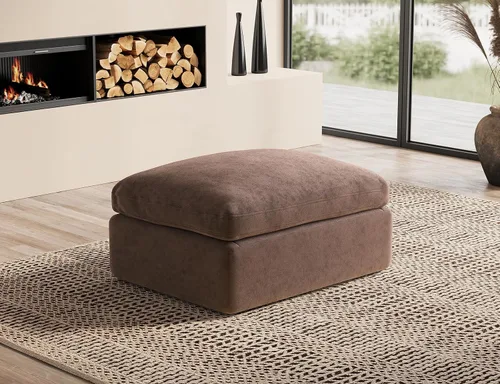 Vista 57 de ohllob Sofás seccionales Cloud de 110 pulgadas para sala de estar, sofá deshuesado en forma de L con otomana, sofá modular de 3 plazas, color negro