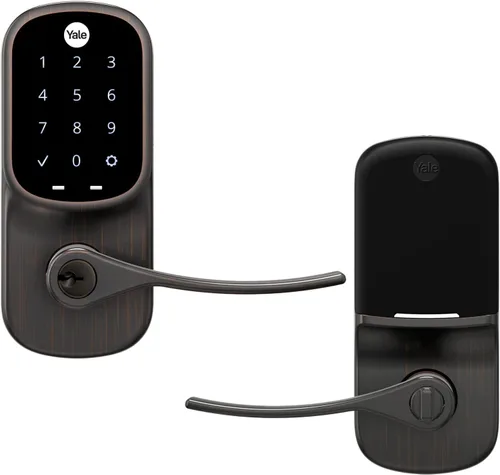 Vista 9 de Yale Assure - Manija electrónica de puerta con pantalla táctil, teclado no conectado de níquel satinado que proporciona entrada sin llave con código