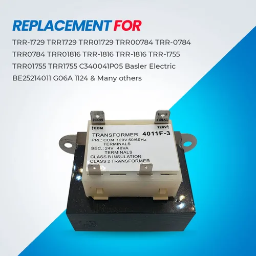 Vista 2 de 4011F-3 Trane OEM Horno Reemplazo Transformador de 24 voltios 50/60Hz 40VA Compatible con hornos/Equipo HVAC Reemplaza TRR-1729 TRR1729 TRR01729