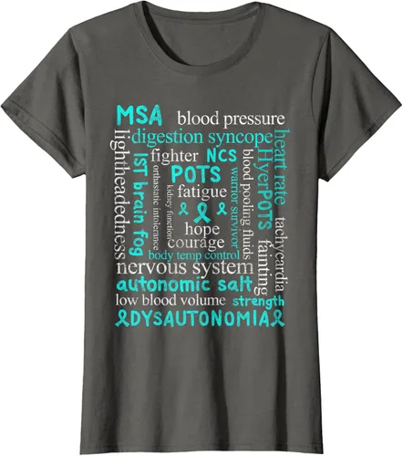 Vista 6 de Autonomic Disorders Teal Ribbon Camiseta para pacientes