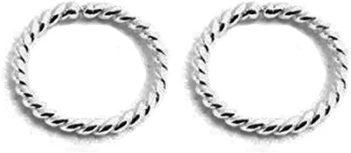 Vista 9 de Piercing de aro de plata de ley calibre 20 hecho a mano para el tabique de las cejas, cartílago, nariz, tragus
