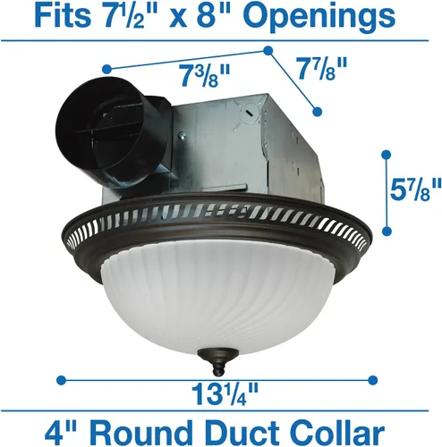 Vista 6 de Air King ventilador de baño redondo con luz, DRLC701