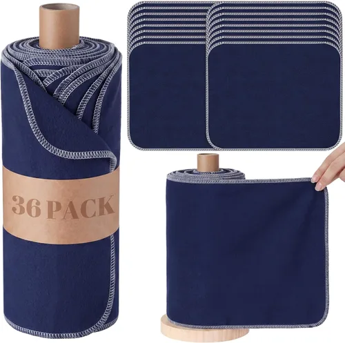 Vista 12 de Paquete de 36 paños de cocina japoneses reutilizables, trapos de limpieza lavables de algodón para el hogar (Azul)