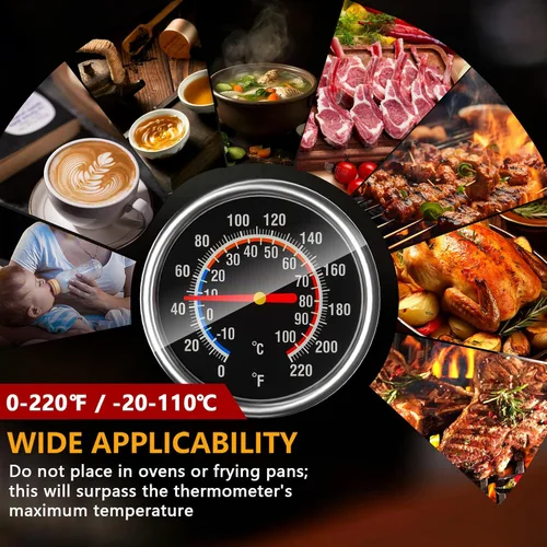 Vista 5 de Termómetro de carne – Termómetro de lectura instantánea para alimentos con sonda de acero inoxidable de 5.5 pulgadas para cocinar, bistec, pan
