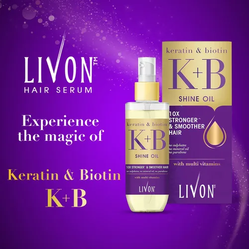 Vista 2 de Livon Suero capilar para hombres y mujeres Sin sulfatos ni parabenos Para todo tipo de cabello Ligero y no graso Aceite de suero reparador