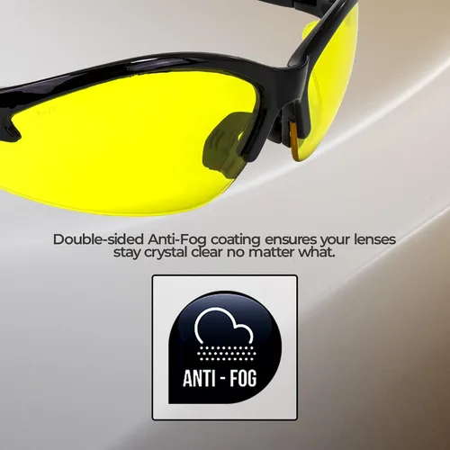 Vista 4 de Gafas de sol de seguridad con lentes amarillas, ideales para deportes de tiro
