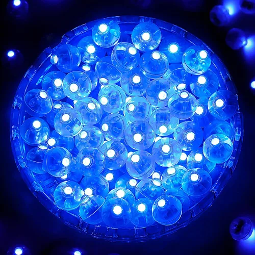 Vista 11 de ZGWJ 50 piezas de luces de globo mini, funciona con pilas, luz redonda impermeable LED de tiempo de espera prolongado para globo de cumpleaños