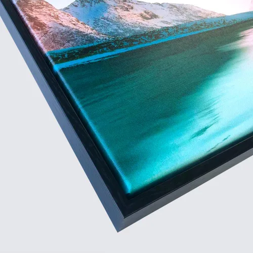Vista 7 de DEKWINN Arte de pared enmarcado grande con estrellas y luces polares, arte de pared de paisaje nocturno de invierno con aurora, impresiones modernas
