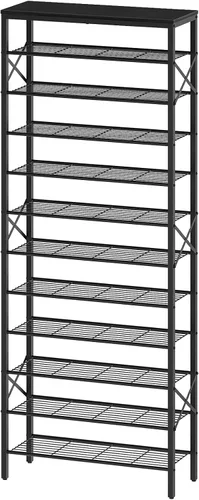 Vista 23 de YATINEY Zapatero de 8 niveles, organizador de almacenamiento de zapatos de gran capacidad que sostiene 32 pares, resistente y estable, para entrada