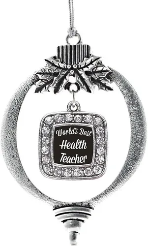 Vista 13 de Inspired Silver - Bon Voyage Cruise Ship Charm Ornamento – Adornos navideños cuadrados de plata con joyas de circonita cúbica