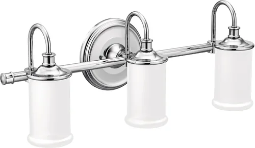 Vista 11 de Moen YB6461ORB Belfield - Accesorio de tocador de baño de doble montaje con 1 luz con vidrio esmerilado, bronce aceitado