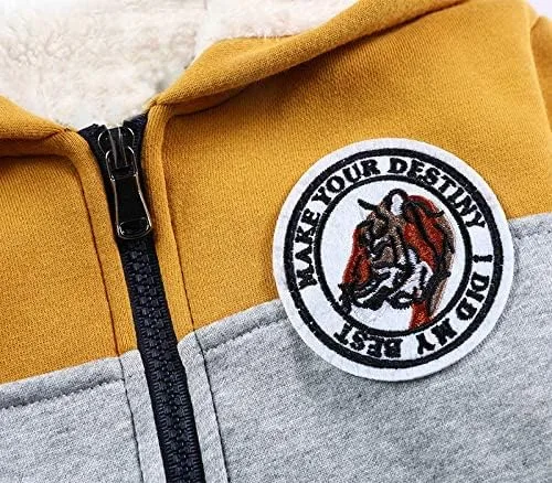 Vista 4 de Bumeex - Sudadera Sherpa con capucha forro polar y cremallera para niño