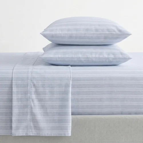 Vista 43 de Nautica - Sábanas, juego de ropa de cama de percal de algodón con funda de almohada a juego, vigorizante y fresco, bolsillo profundo