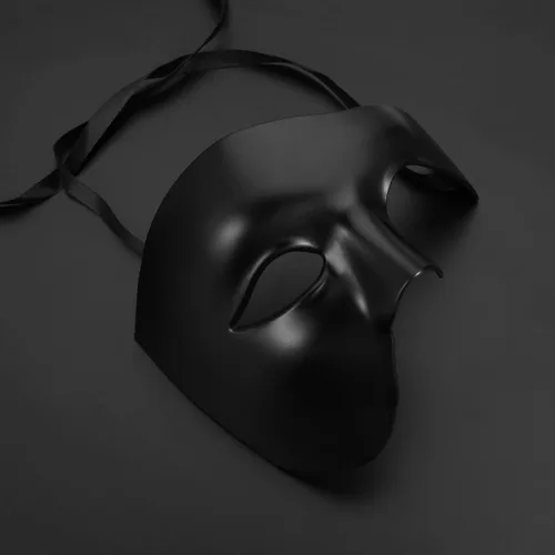 Vista 2 de Máscara de Halloween para hombre, disfraz de fantasma de la ópera, máscara de media cara para pareja