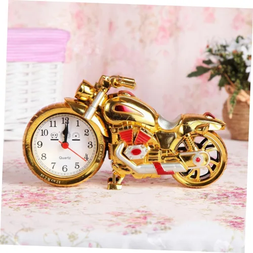Vista 2 de IMIKEYA Reloj despertador para motocicleta, reloj despertador vintage, movimiento de cuarzo, estilo vintage para niños, reloj de motocicleta único