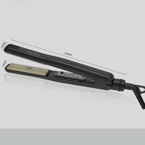 Vista 6 de Plancha de pelo de turmalina de cerámica, 1 pulgada, temperatura ajustable, doble voltaje, negro