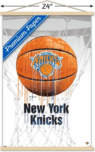 Vista 3 de Trends International NBA New York Knicks - Póster de pared de Drip Basketball 21, 22.375 x 34 pulgadas, paquete de impresión premium y colgador