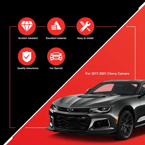 Vista 4 de Hoolcar Cubierta de ventilación interior de aire acondicionado ABS AC para Chevrolet Camaro 2017-2021, rojo, 4 piezas (no para Blazer)