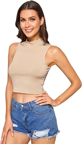 Vista 6 de Verdusa Camiseta sin mangas básica de punto acanalado para mujer