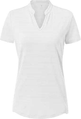 Vista 2 de BASUDAM Polo de golf para mujer, cuello en V, manga corta, sin cuello, camisetas de tenis para correr, secado rápido