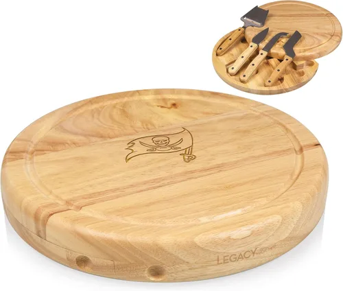 Vista 17 de PICNIC TIME NFL Circo Juego de Tabla de Quesos y Cuchillos - Juego de Tabla de Charcutería - Tabla de Cortar de Madera