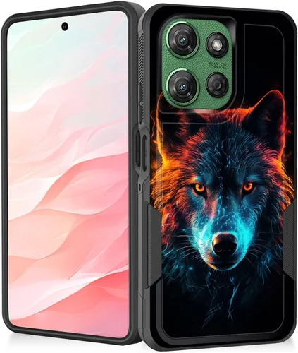 Vista 88 de Funda para Moto G Play 4G 2024, resistente de doble capa híbrida de policarbonato duro, goma suave, a prueba de golpes, funda protectora resistente