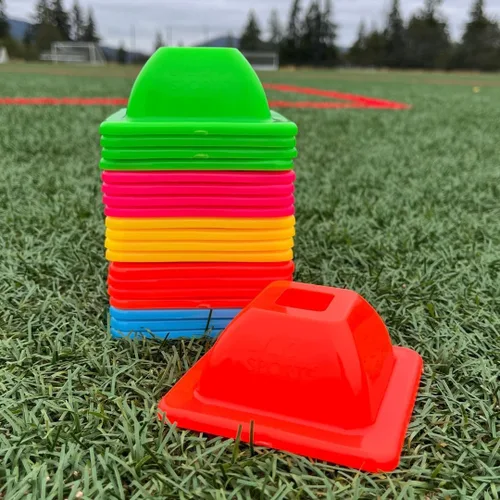 Vista 14 de LVL10 Pro - Conos de entrenamiento – Mini conos de fútbol de 2 pulgadas para entrenamiento deportivo – para ejercicios de baloncesto, fútbol