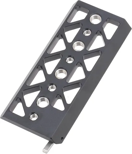 Vista 2 de Fotga Placa de cola de milano estándar de 5 pulgadas y 5 pulgadas con orificios de tornillo de 1/4 "-20 3/8"-16 para soporte de luz de trípode