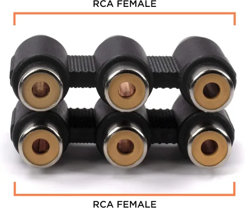 Vista 4 de THE CIMPLE CO Acopladores RCA triples – Conectores de barril hembra a hembra para adaptar y extender cables A/V – Uniones de cables RCA de 3 vías