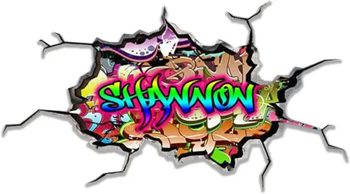 Vista 11 de Calcomanía de pared personalizada con nombre de graffiti 3D, calcomanía decorativa de vinilo artística personalizada, extraíble, despegar y pegar